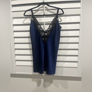 Victoria's Secret vintage navy slip dress with lace